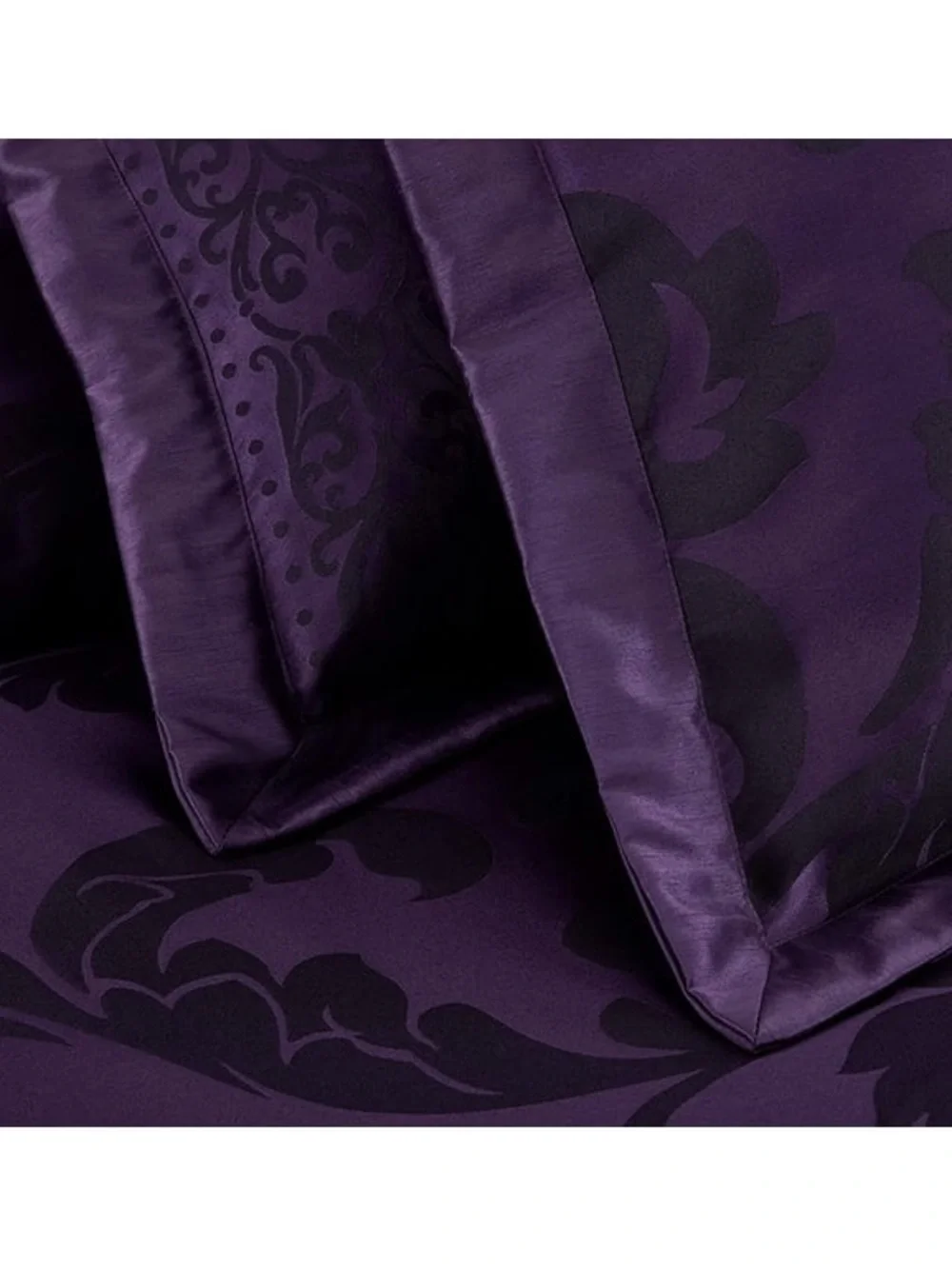 Plush Purple Damask Queen 3 piece Comforter Set